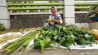 Jelang Lebaran Ketupat, sejumlah warga mulai mencari janur untuk membuat ketupat. Tak heran sejumlah pedagang mulai menggelar lapak untuk menjajakan janur.