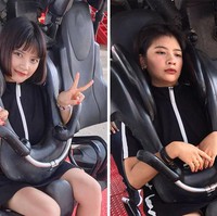 Sebelum naik permainan ekstrim, foto dulu dengan gaya yang santai agar terlihat keren. Aslinya sih sebenarnya sudah deg-degan banget tuh.. Foto: dok. mind