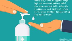 Di era new normal sekarang ini, hand sanitizer sangat umum digunakan. Tapi hati-hati ya, berlebihan menggunakannya juga bisa berakibat kulit jadi kering.