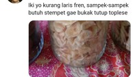 Kudapan ini juga katanya kurang laris. Tapi ada yang tahu nggak, ini makanan apa ya? Foto: twitter/istimewa