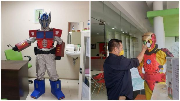 dokter dengan APD superhero Foto: Instagram @erric_manibuy (Dipublikasikan atas izin yang bersangkutan)