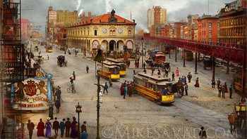 Beberapa bangunan yang ada di foto-foto ini sudah ada yang hilang, namun ia masih dapat melihatnya dan membayangkannya. (Istimewa/dok. Bored Panda/Mike Savad)