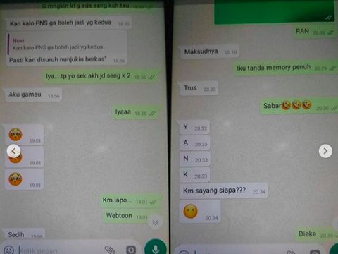 Chat Suami dengan Wanita yang Diduga Pelakor