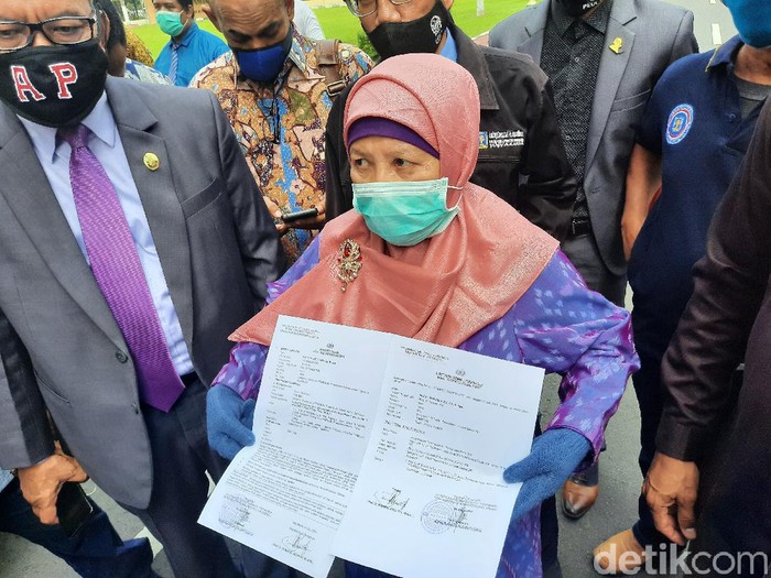 Guru Besar UII Profesor Nimatul Huda melapor tudingan makar ke Polda DIY, Selasa (2/6/2020).