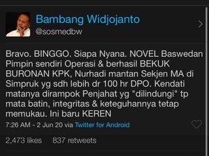 Bambang Widjojanto: Novel Baswedan Pimpin Penangkapan Nurhadi