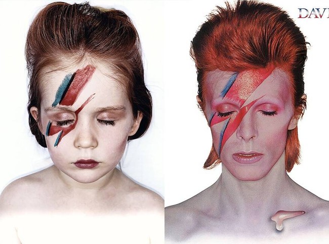 Stephanie Girard juga mendandani Lola seperti David Robert Jones, atau yang dikenal dengan nama panggung David Bowie dalam album Aladdin Sane. Foto: Instagram