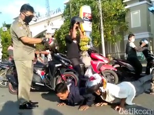 Ngeyel Tak Bermasker, Sejumlah Warga di Kota Tegal Dihukum Push Up-Nyanyi
