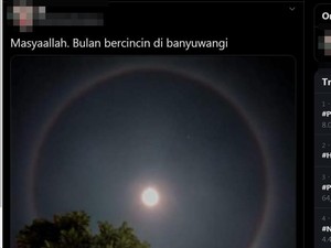 Bulan Bercincin Terlihat di langit Indonesia, Ini Artinya