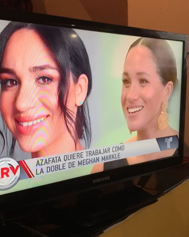 Christine dan Meghan memang punya gaya dan warna rambut serupa belum lagi beberapa fitur wajah mereka seperti hidung dan mata memang serupa. Tak heran saat pergi ke London, wanita 32 tahun itu bikin syok banyak orang Inggris. Foto: Instagram @christineprimrose