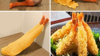 Bermodal selimut dan kaos kaki jadi tempura. Foto: Lowcostcosplay