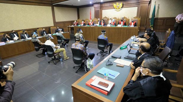Sidang Perdana Jiwasraya. CNBC Indonesia/Andrean Kristianto