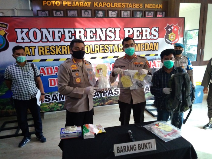 Konferensi pers di Polrestabes Medan (Datuk Haris-detikcom)