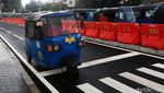 Uji Coba Penataan Parkir Angkot di Stasiun Tanah Abang