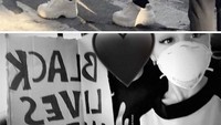 Penyanyi ternama Ariana Grande terlihat memegang spanduk saat mengikuti aksi protes di Amerika. dok.Bored Panda/arianagrande