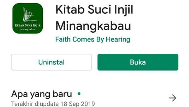 Gubernur Sumbar surati Menkominfo untuk meminta aplikasi Injil berbahasa minang dihapus (dok. istimewa)