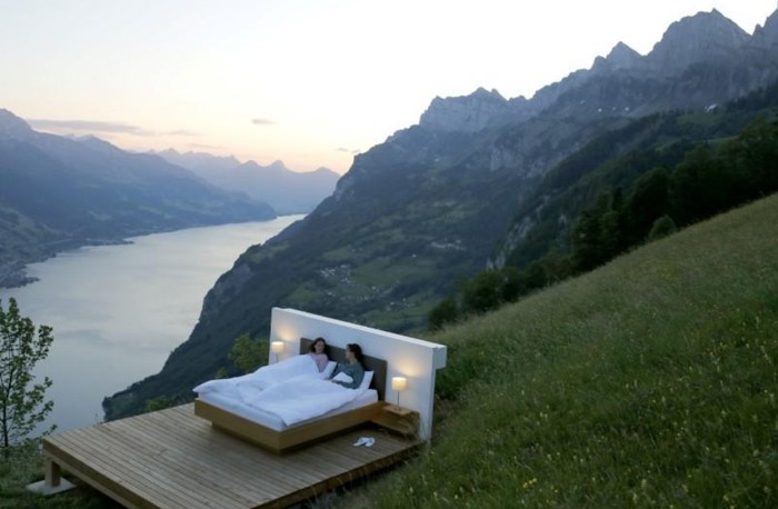 kamar tanpa atap dan dinding di swiss