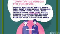 Jaga jarak! Seringkali karena sudah pakai masker, lalu lupa bahwa masker tidak selalu 100 persen rapat.