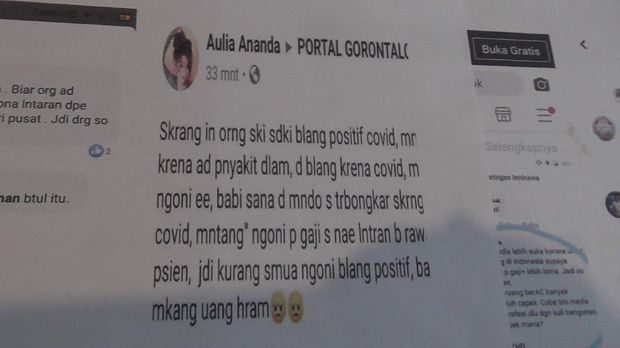 Nakes di Gorontalo polisikan akun Facebook yang lakukan fitnah