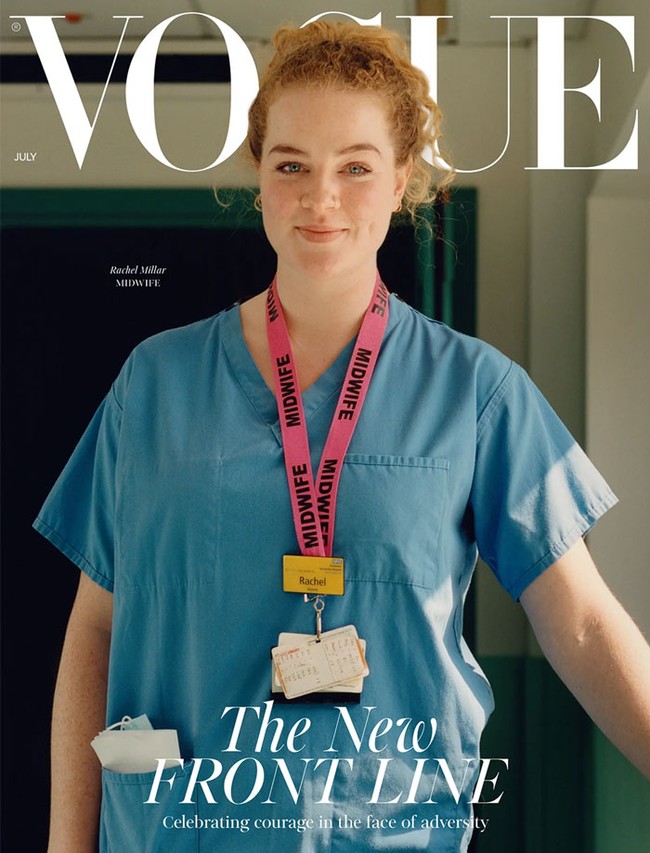 Cover British Vogue turut menampilkan Rachel Millar. Perempuan 24 tahun itu berprofesi sebagai bidan di sebuah rumah sakit di London. (Foto: Dok. British Vogue)