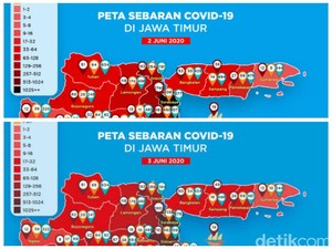 Peta COVID-19 di Surabaya Tak Lagi Zona Hitam, Kini Merah Pekat