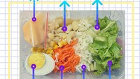 Kalau salad dari Salad Sayur Mayur ini berisikan selada, kol, jagung pipil, kentang, makaroni dan telur rebus. Juga dilengkapi dressing. Foto: Instagram @saladsayurmayur  