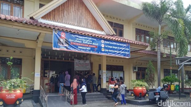 Suasana kantor Disdukcapil Klaten, Kamis (4/6/2020).