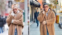 Katie saat mengikuti gaya Hailey Bieber.  