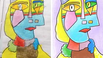 Ini adalah gambar Picasso pertama putri saya yang berusia 6 tahun (Foto: Brightside)