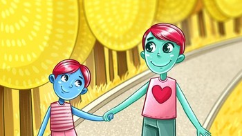 Anakku berusia 5 tahun menggambar dirinya bersama ayahnya (Foto: Brightside)