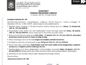 Persiapan New Normal Sambut 28 Ribu Santri, Ponpes Lirboyo Keluarkan Maklumat