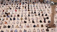 Dari laman Haramain Info, ada sekitar 100 ribu jemaah yang melakukan salat Jumat untuk pertama kalinya di Masjid Nabawi hari ini. (Foto: dok. Haramain Info)