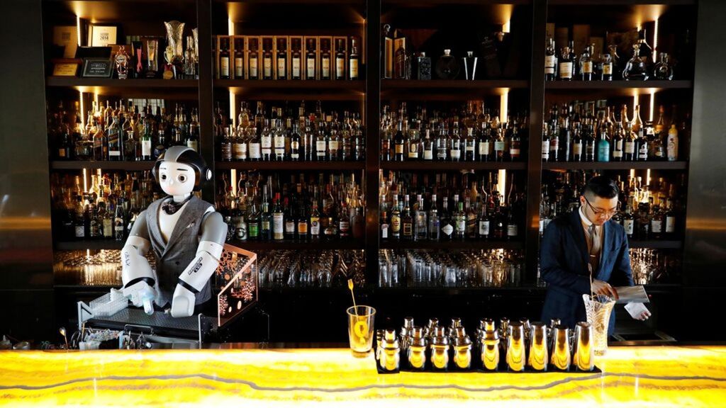 Robot bartender di bar Korea Selatan