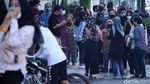 Kawasan Gedung Merdeka Bandung Ramai Kerumunan