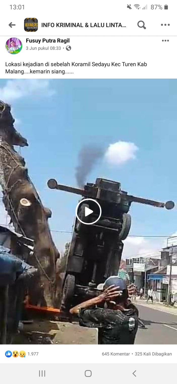 viral crane terjungkal