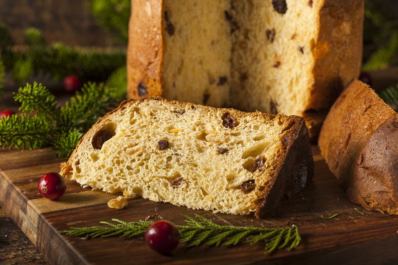 Homemade Panettone Fruit Cake Ready for Christmas
