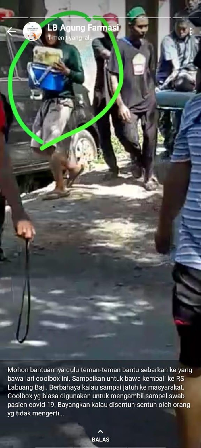 Viral warga curi cool box berisi sampel pasien COVID-19 dari RSUD Labuang Baji (Dok. Istimewa)