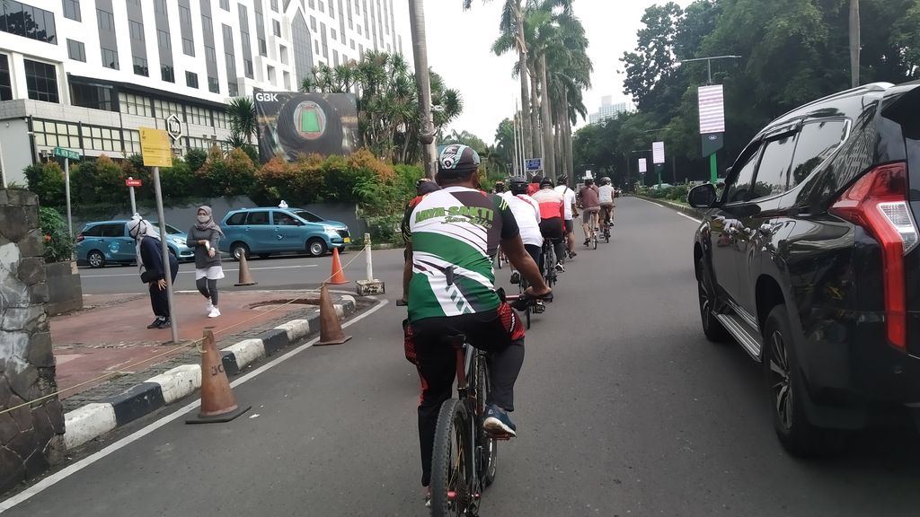 Minggu pagi pertama era PSBB masa transisi Jakarta. (Wilda Hayatun Nufus/detikcom)