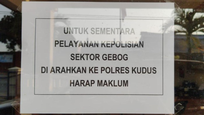 Pengumuman penutupan layanan di Polsek Gebog Kudus