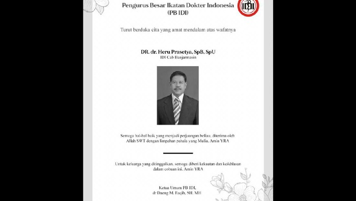 pb idi kabar meninggalnya dokter terkait Corona