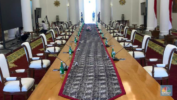 Rapat terbatas Presiden Jokowi, Senin 8 Juni 2020/Chandra Gian Asmara (CNBC Indonesia)