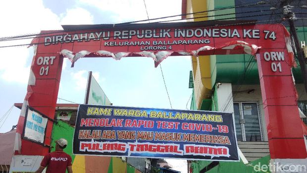 Sejumlah warga di Makassar menolak rapid test virus Corona (COVID-19) (Hermawan-detikcom).