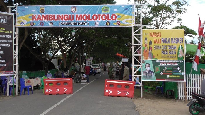 Kelurahan Hutuo Gorontalo jadi kampung percontohan penerapan protokol kesehatan. (Foto: Ajis/detikcom)