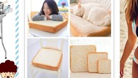 Bantal berbentuk roti tawar ini tersedia berbagai ukuran, mulai dari ukuran mini hingga ukuran yang cukup besar. Istimewa/Dok. Boredpanda.