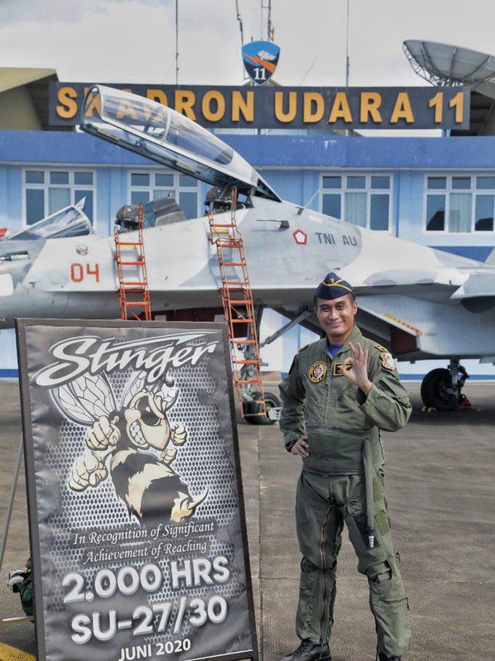 Mayor Pnb Bambang Stinger Baskoro Adi jadi petempur Sukhoi Su27/30 keempat yang punya 2.000 jam terbang (dok. TNI AU)