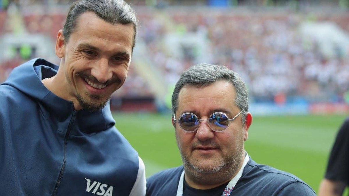 Zlatan Ibrahimovic dan Mino Raiola. (Foto: Getty Images/Alexander Hassenstein