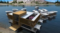 Penginapan apung ini berada di atas Kapal Catamaran, di Serbia.  