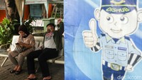 Sejumlah calon penumpang mendatangi terminal Kalideres, Jakarta Barat, Selasa (9/6/2020). Dengan selesainya PSBB para penumpang mengira dapat kembali keluar masuk Jakarta.
