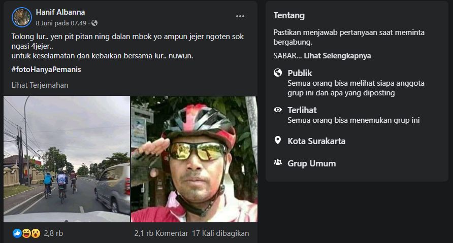 Keluhan Warganet Tentang Pesepeda yang Memakan Badan Jalan