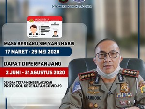 Polisi Beri Dispensasi Perpanjangan SIM Mati hingga 31 Agustus
