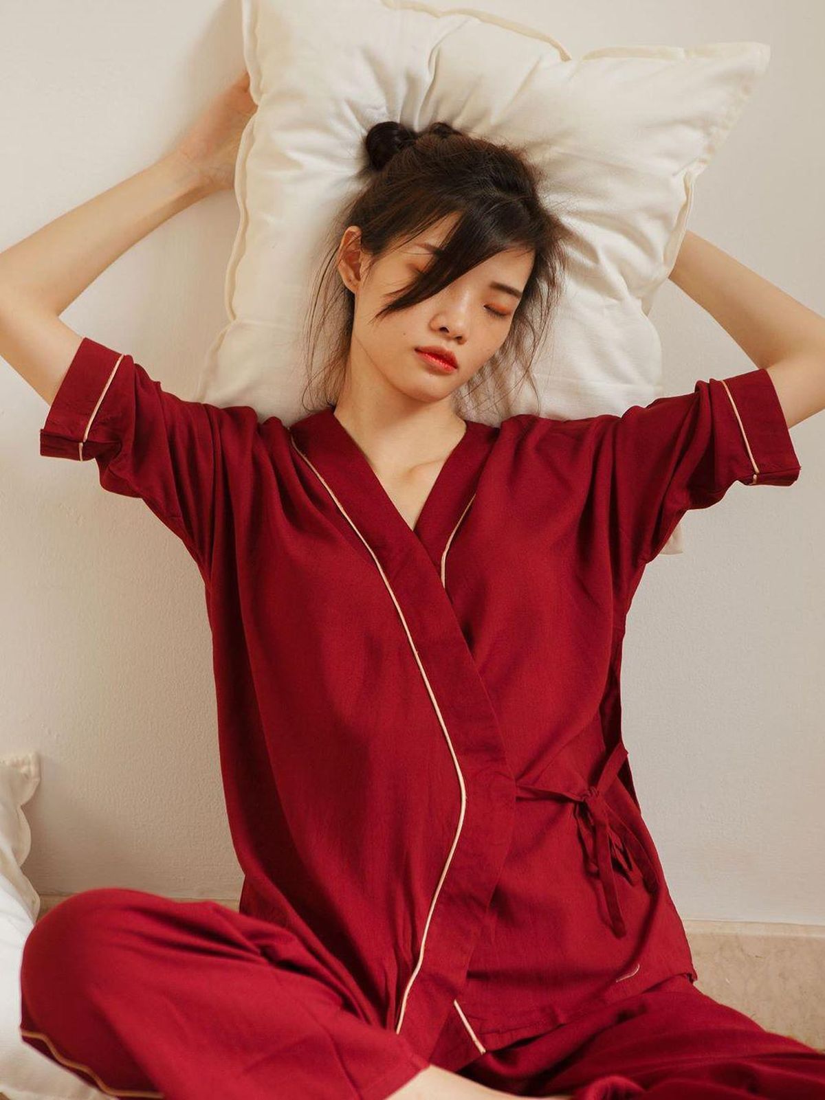 Baju tidur Motif Piyama Dewasa 3 in 1 / Baju Tidur IMPORT Lengan Pendek  baju rumah santai bahan katun